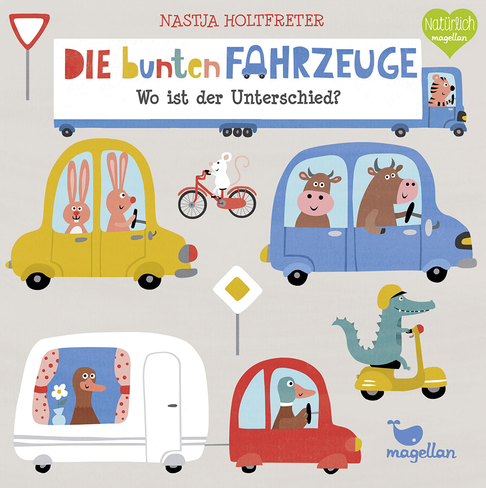 Cover Die bunten Fahrzeuge Wo ist der Unterschied Suchen Pappbilderbuch von Nastja Holtfreter