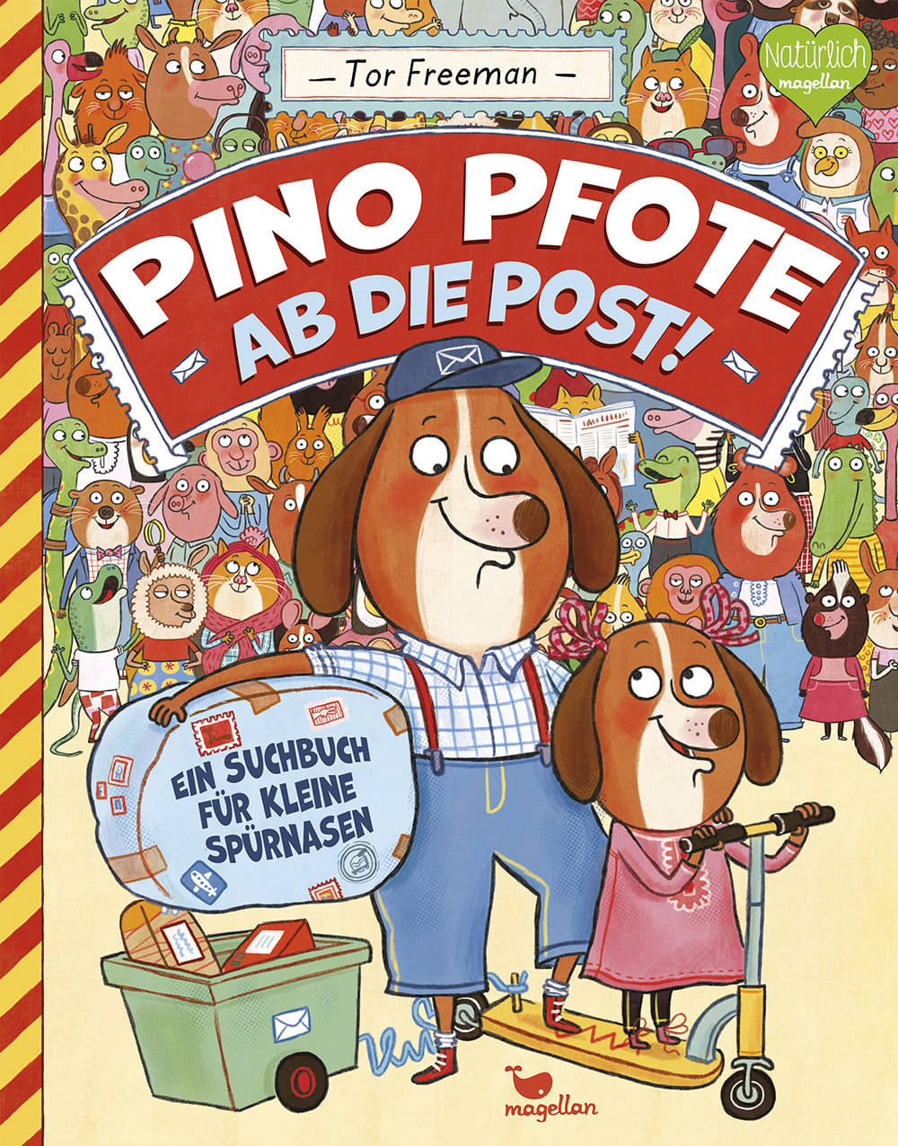 Cover Pino Pfote Band2 Ab die Post Wimmelbuch Bilderbuch von Tor Freeman