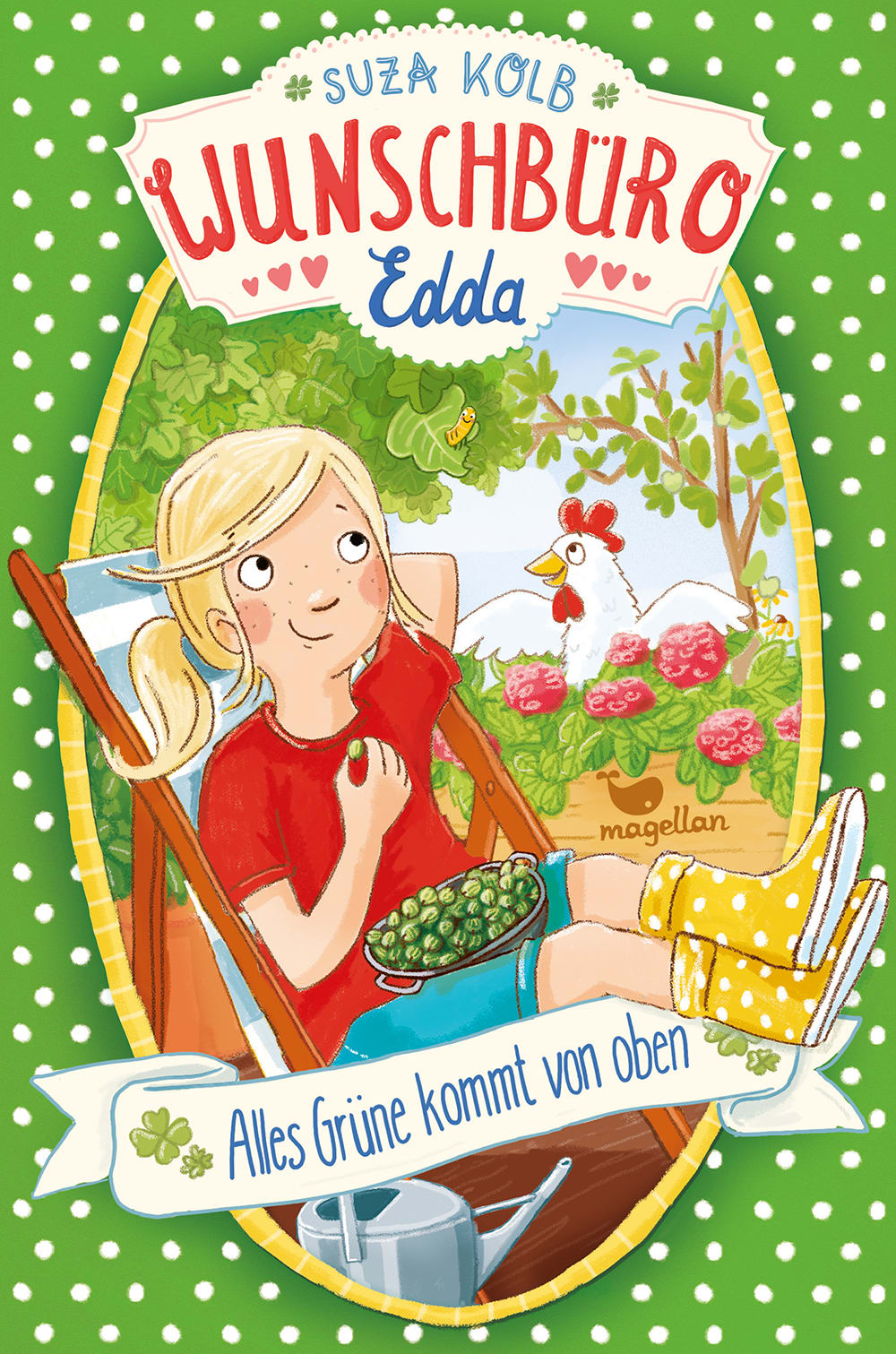 Cover Wunschbüro Edda Band3 Alles Grüne kommt von oben Kinderbuch von Suza Kolb