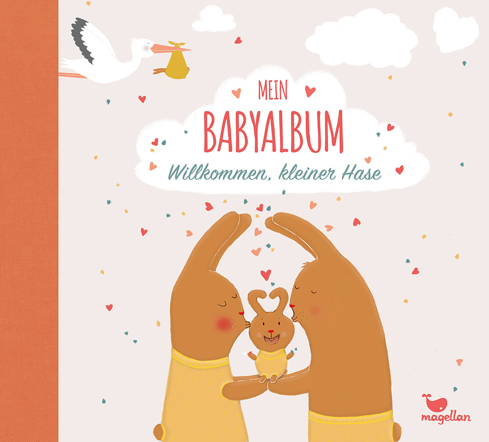 Cover Mein Babyalbum Willkommen, kleiner Hase Album Beschäftigung von Anna Taube und Susanne Schiefelbein