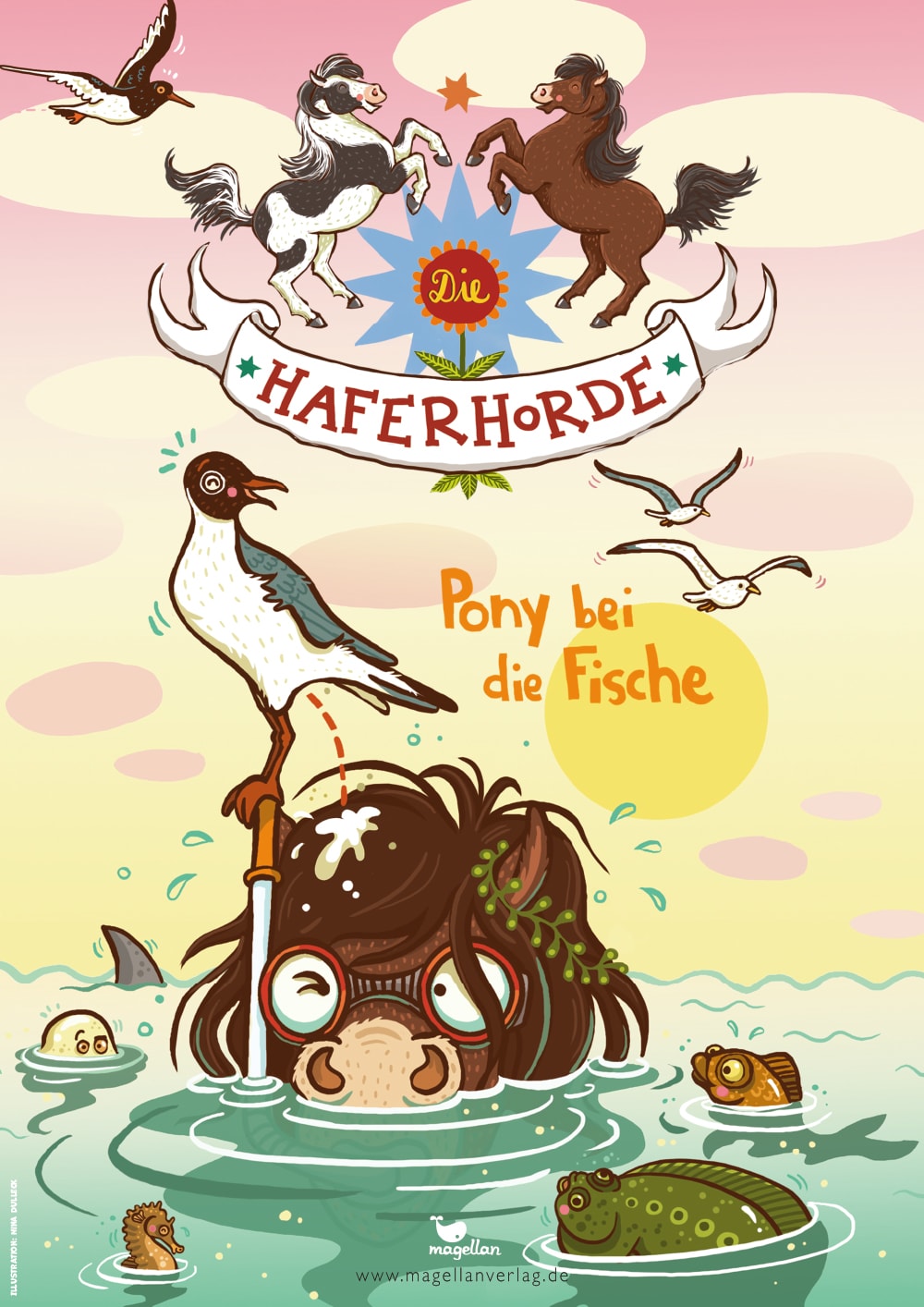 Plakat "Die Haferhorde - Pony bei die Fische, Bd. 18"