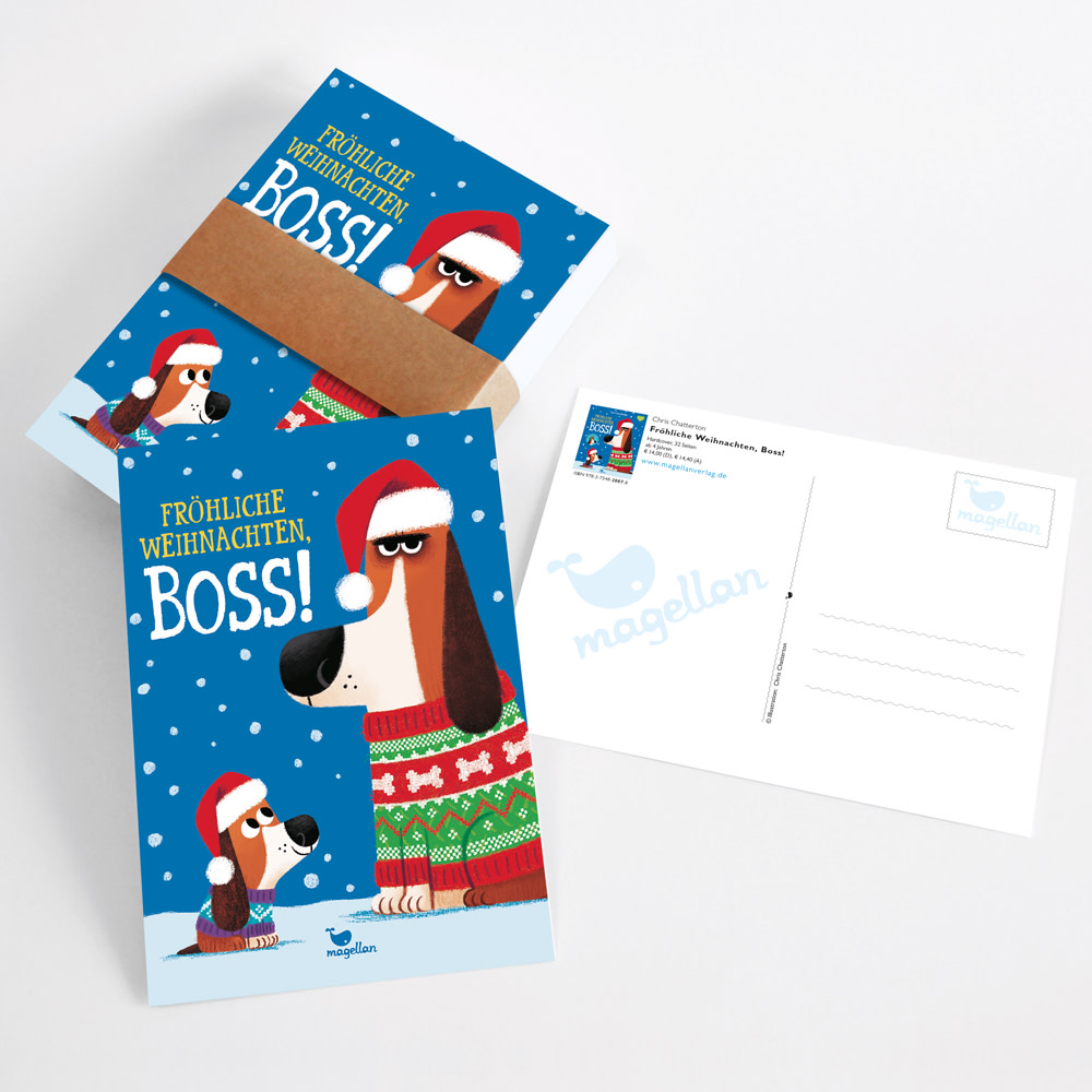 Postkarte Fröhliche Weihnachten, Boss! (25er Bündel)
