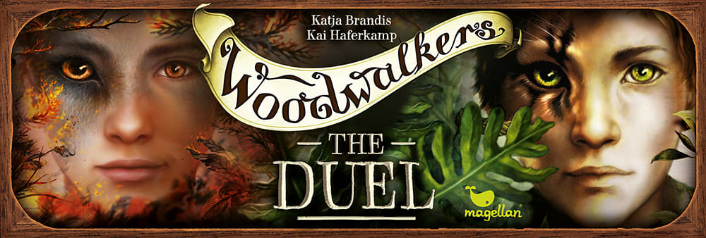 Cover, zwei Jungengesichter frontal, Charaktere aus der Woodwalkers Buchreihe