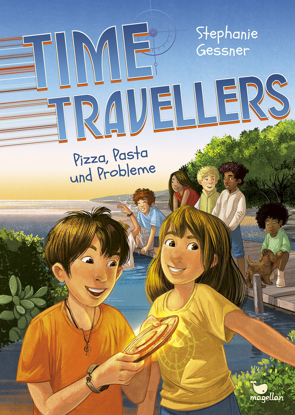 Cover, eine Gruppe von Kindern in Italien am Strand