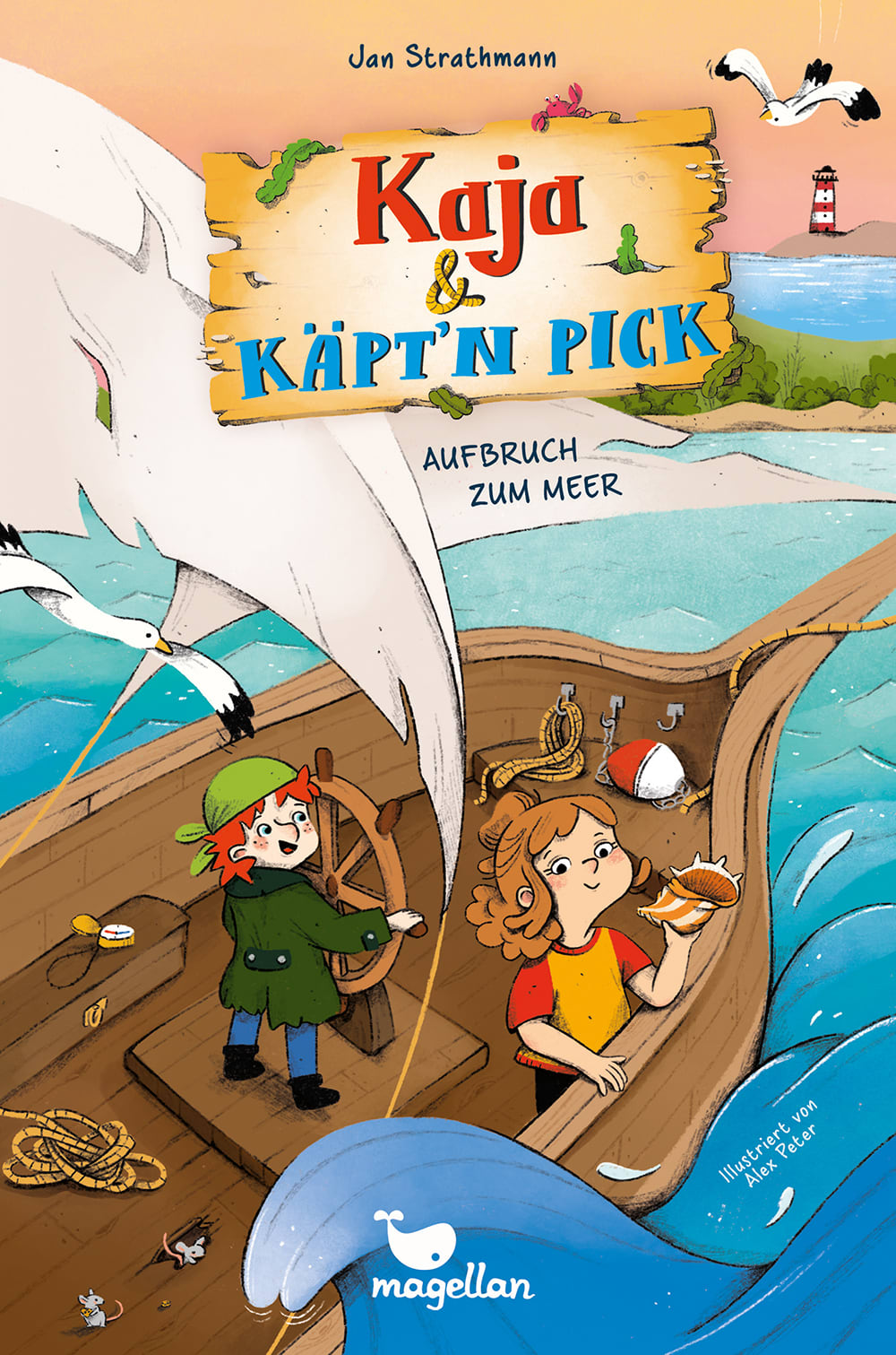 Cover, zwei Kinder spielen Piraten auf einem Schiff