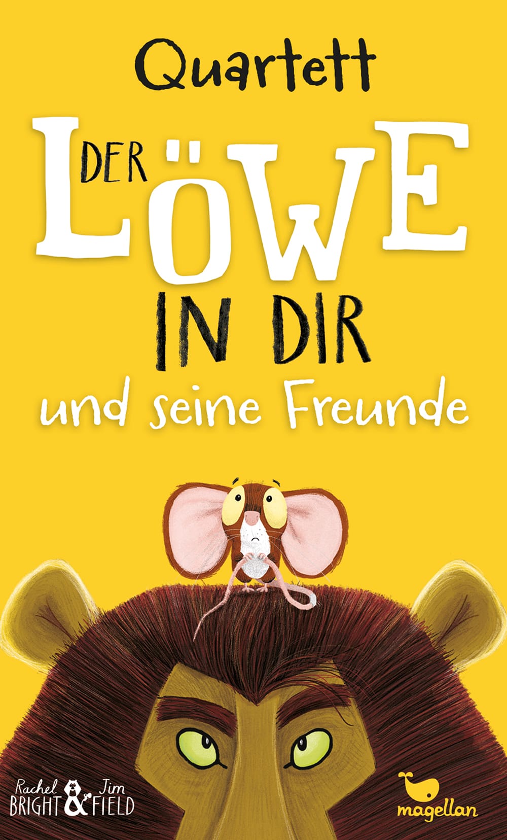 Cover, Maus sitz auf Kopf eines Löwen