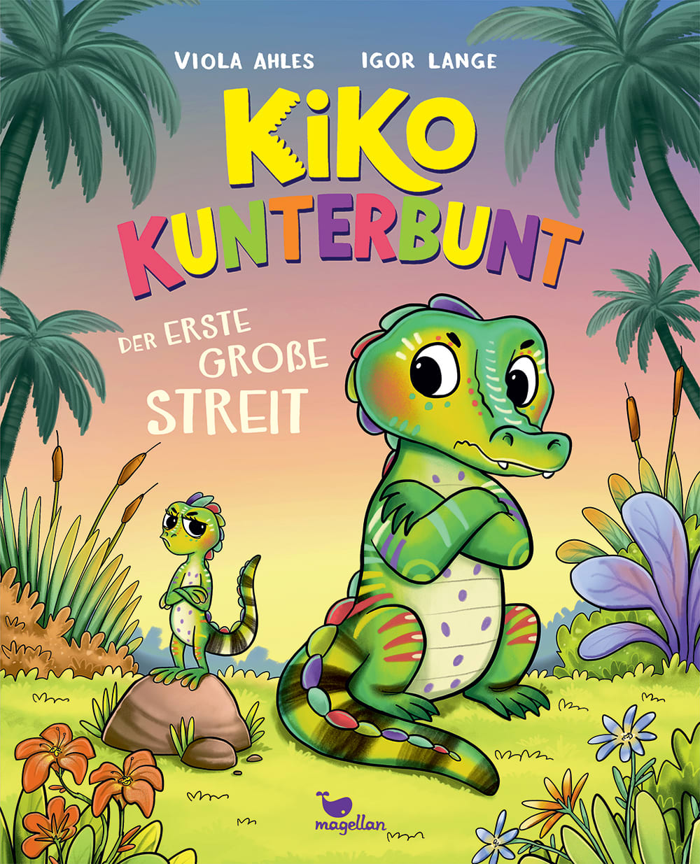 Cover, ein Krokodil und eine Echse im Wald