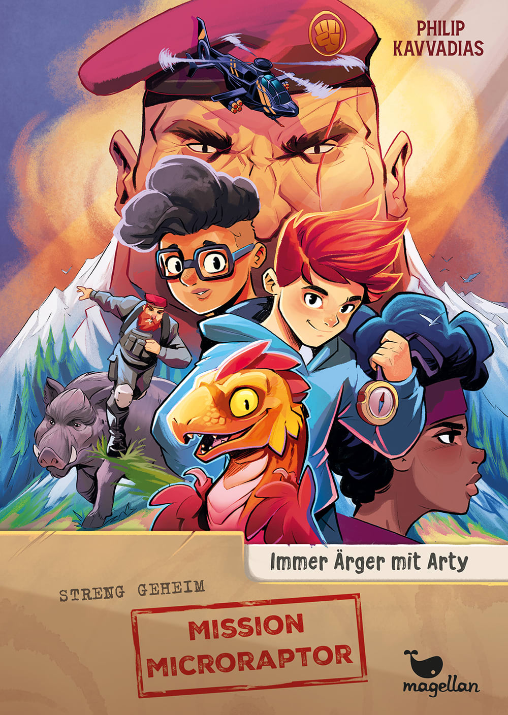 Cover, Dino, Kinder und ein Bösewicht