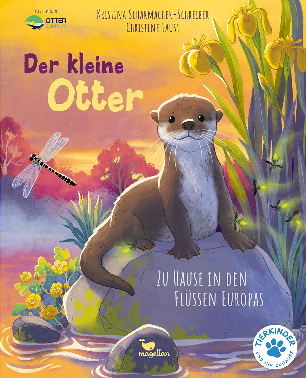Cover, ein Otter auf einem Stein am Teich