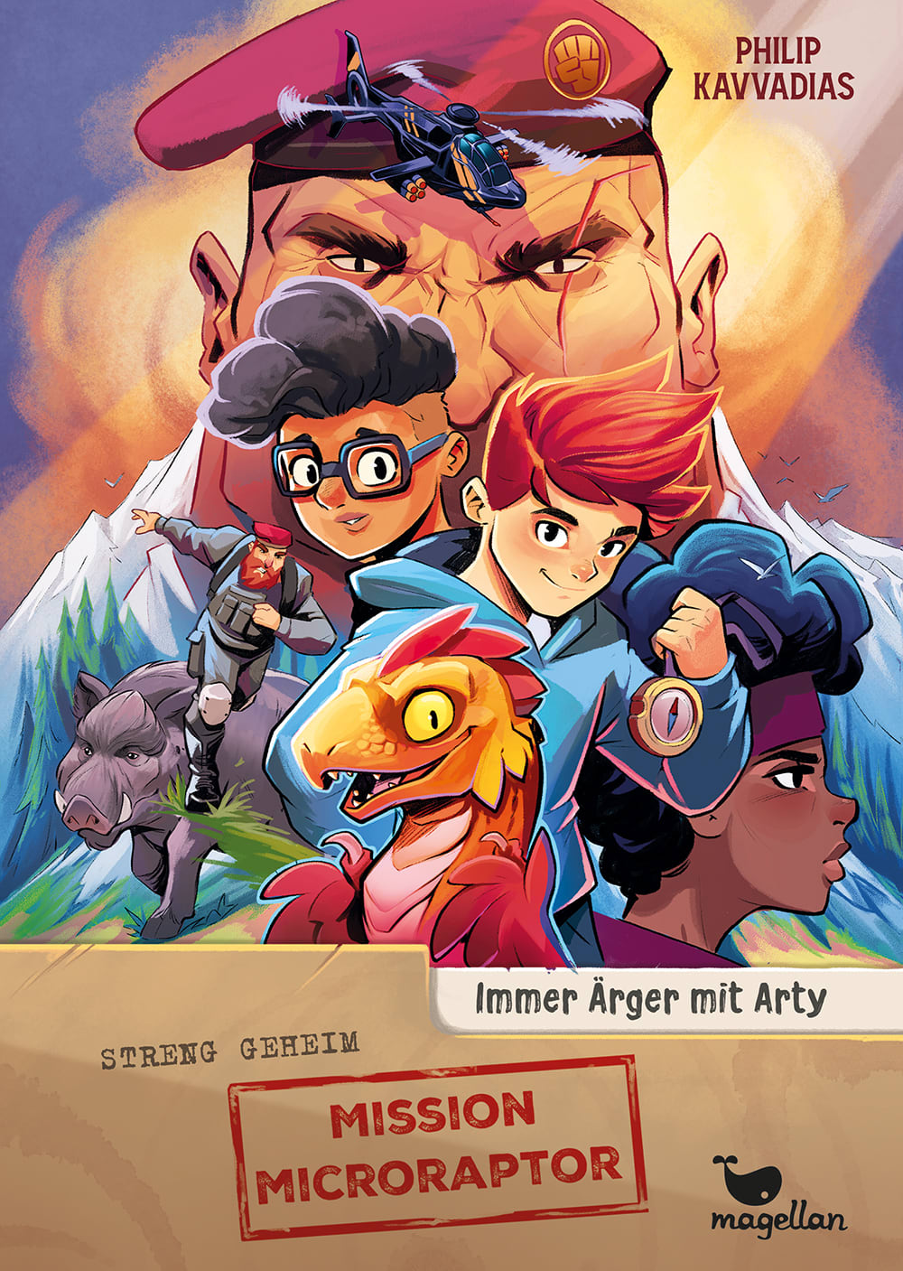 Cover, Dino, Kinder und ein Bösewicht