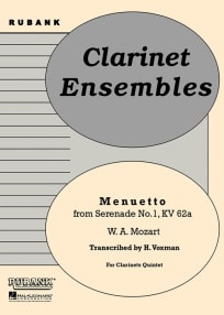 Menuetto from Serenade No. 1, KV 62a<br>for Clarinet Quintet or Choir