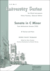 Sonata in C Minor<br>(from Methodische Sonaten - 1732)<br>for Bb Clarinet & Piano