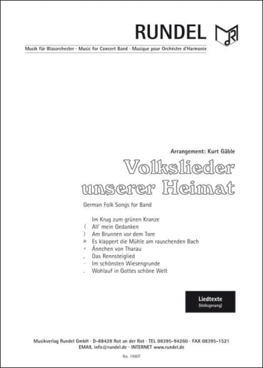 Volkslieder unserer Heimat<br>(Liedtexte-Satz / Volksgesang)