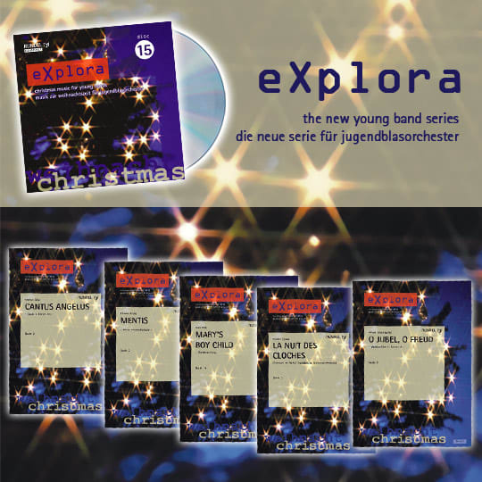 Rundels Explora Serie für Jugendblasorchester / Nummer 15 / Album mit 5 neuen Notenausgabe speziell für Weihnachtenn