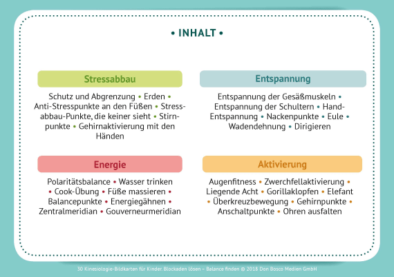 Innenansicht zu 30 Kinesiologie-Bildkarten für Kinder