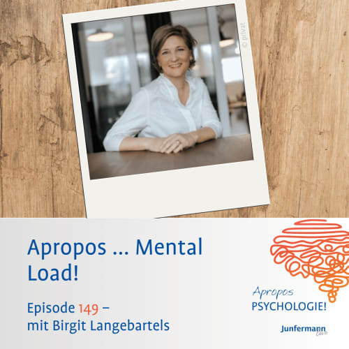 Podcast-Cover mit einer Person vor einem Weg in ländlicher Umgebung. Darunter der Titel „Apropos … das Leben wählen! – Episode 137 mit Maria Reuter“ sowie das Logo von „Apropos Psychologie!“ von Junfermann.