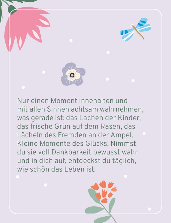 Innenansicht zu Das tut mir gut-Würfel - Meine Glücksmantras
