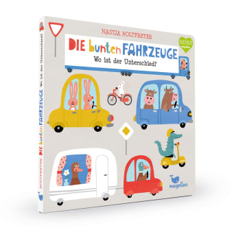 Cover Die bunten Fahrzeuge Wo ist der Unterschied Suchen Pappbilderbuch von Nastja Holtfreter