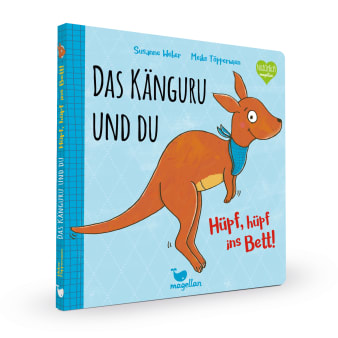 Cover Das Känguru und du Band1 Hüpf hüpf ins Bett Gutenachtgeschichte Pappbilderbuch von Susanne Weber und Meike Töpperwien