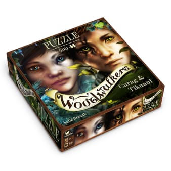 Cover, zwei Gesichter der Charaktere der Woodwalkers Buchreihe frontal