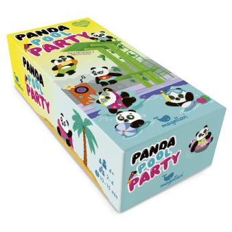 Cover, viele Pandas springen in den Pool
