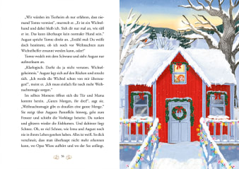 Innenseite, Fließtext, weihnachtlich dekoriertes Schwedenhaus