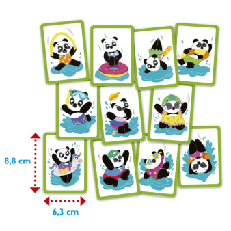 Spielmaterial, Karten mit unterschiedlichen Pandamotiven
