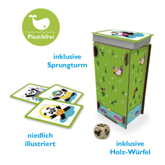 Spielmaterial, Turm, Karten, Würfel