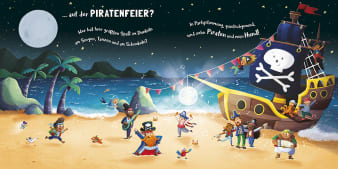Innenseiten, Piraten feiern eine Party vor einem Piratenschiff