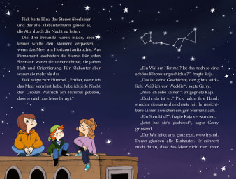 Innenseiten, Fließtext, Kinder sitzen auf einem Dach