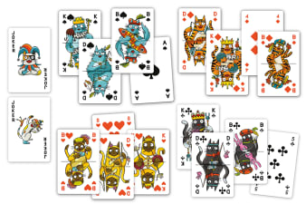 mit Katzen illustrierte Spielkarten