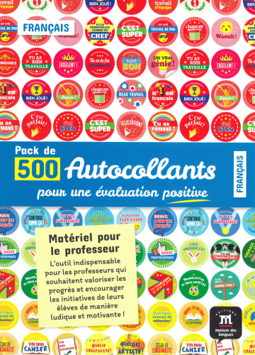 Pack de 500 autocollants pour l'évaluation en français: 500 (10x50)  Aufkleber zur Motivation von Französischlernenden