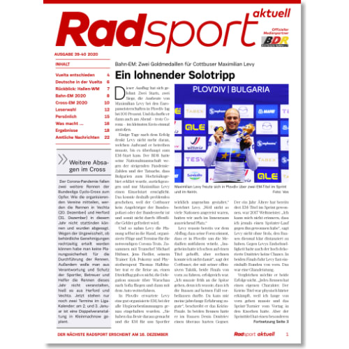 Cover: Radsport 39-40/2020
