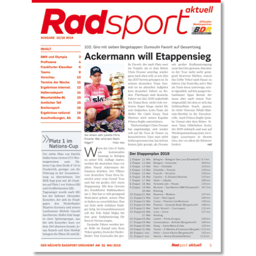 Cover: Radsport 15-16/2019