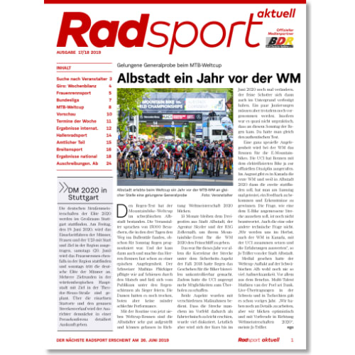 Cover: Radsport 17-18/2019