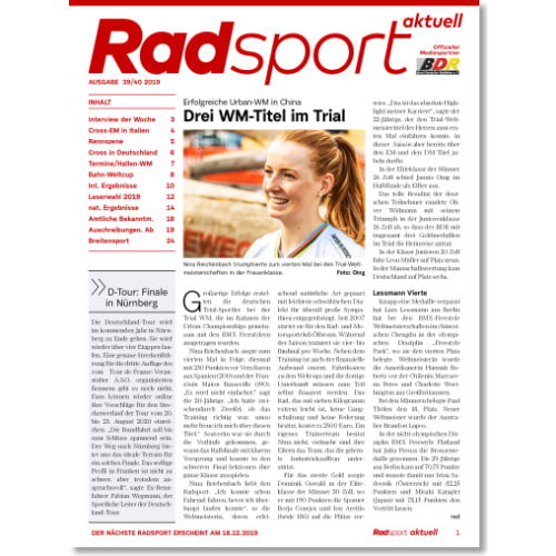 Cover: Radsport 39-40/2019