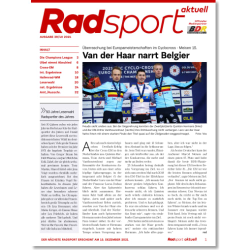 Cover: Radsport 39-40/2021