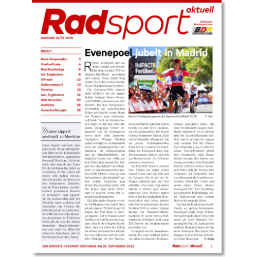 Cover: Radsport 31-32/2022