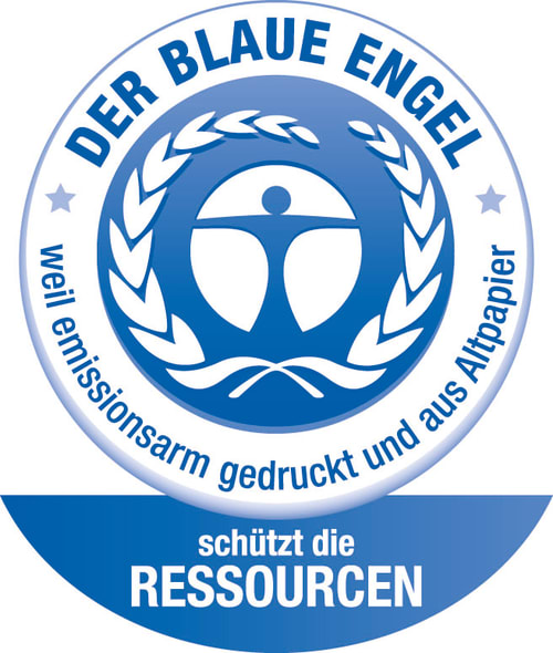 Logo Blauer Engel für Druckerzeugnisse