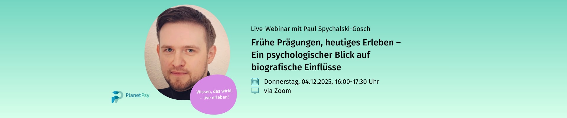 Webinar „Frühe Prägungen“ auf PlanetPsy