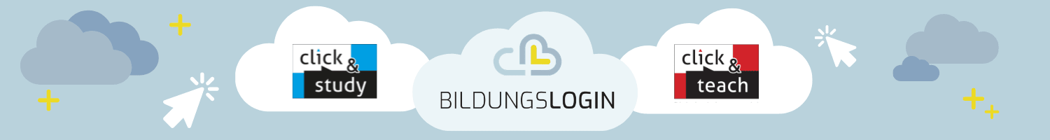 click & study und click & teach mit BILDUNGSLOGIN | © canva.com/cgdeaw's Images, IFH, Icons8