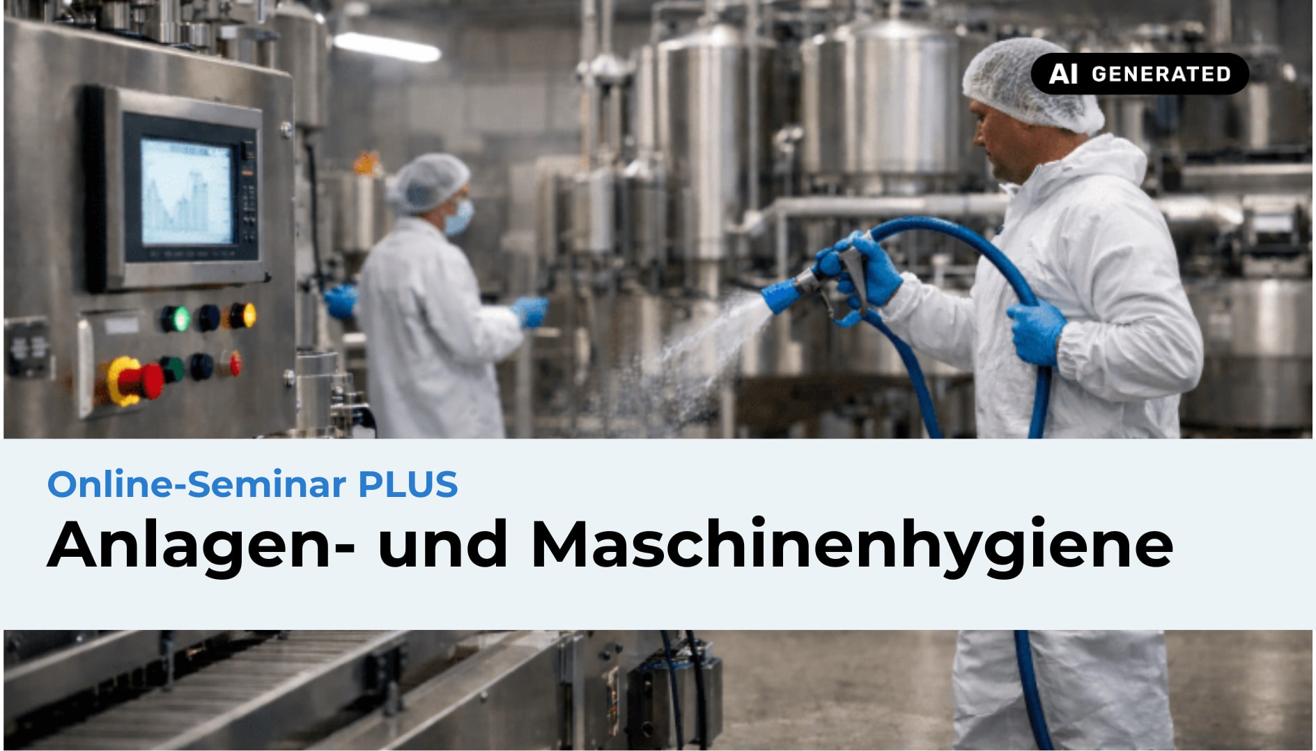 Online-Seminar zu Anlagen und Maschinenhygiene- Teaserbild ist KI-generiert