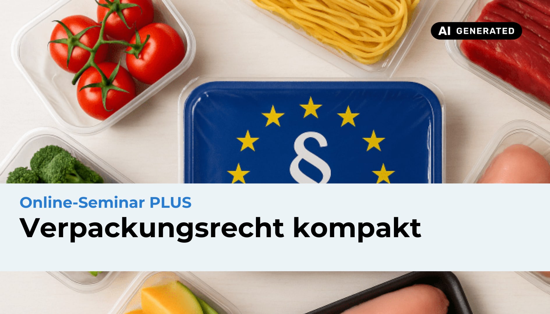 Online-Seminar zu Verpackungsrecht – Teaserbild ist KI-generiert