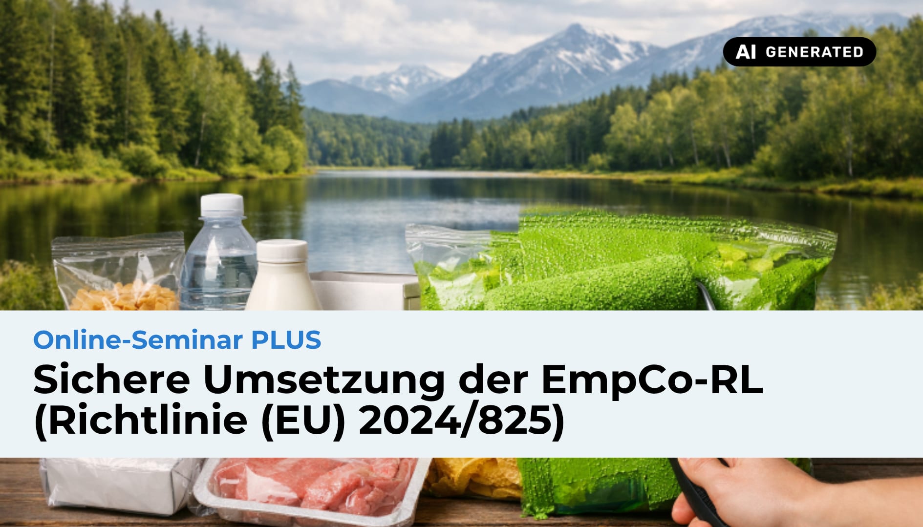 Online-Seminar zu Verpackungsrecht – Teaserbild ist KI-generiert