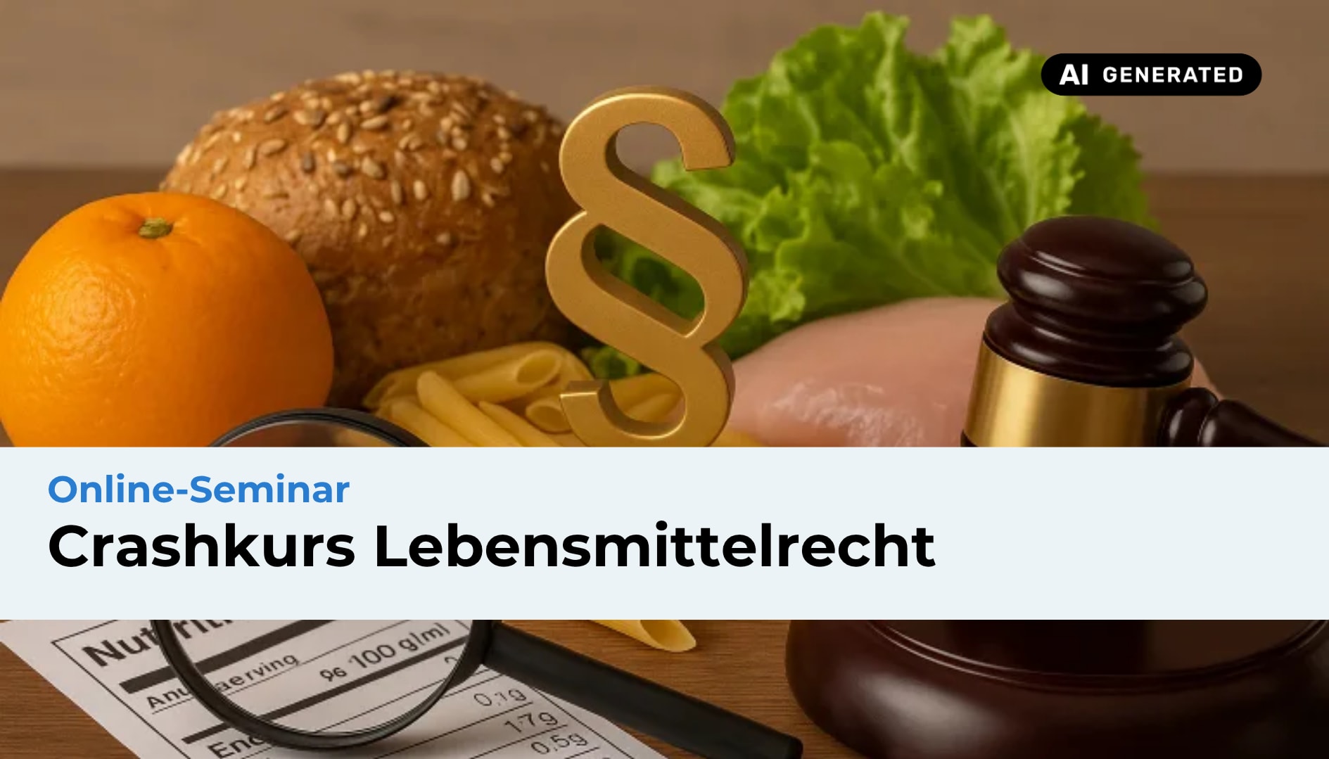 Online-Seminar Crashkurs Lebensmittelrecht