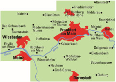 Radkarte, Fahrradkarte, Regionalkarte, ADFC, Frankfurt, Wiesbaden, Mainz, Bad Homburg, Königstein, Taunus, Hanau, Rüsselsheim, Mörfelden-Walldorf, Darmstadt, Dieburg, Main, Rhein