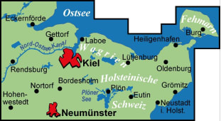 Radkarte, Fahrradkarte, Regionalkarte, ADFC, Kieler Förde, Holsteinische Schweiz, Fehmarn, Eckernförde, Kiel, Rendsburg, Bordesholm, Neumünster, Plön, Plöner See, Eutin, Grömitz, Heiligenhafen, Burg