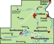 Radkarte, Fahrradkarte, Regionalkarte, ADFC, Niederlausitz, Lausitzer Seen, Guben, Peitz, Lübbenau, Cottbus, Forst, Spremberg, Weißwasser, Senftenberg, Hoyerswerda, Neiße, Spree, Schwarze Elster