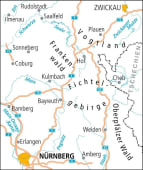 Radkarte, Fahrradkarte, Radtourenkarte, ADFC, Oberfranken, Rudolstadt, Ilmenau, Saalfeld, Vogtland, Zwickau, Plauen, Hof, Frankenwald, Sonneberg, Coburg, Kulmbach, Bayreuth, Bamberg, Fichtelgebirge, Weiden, Oberpfälzer Wald, Erlangen, Nürnberg, Amberg, Main, Schwarza, Saale, Main-Donau-Kanal, Pegnitz, Naab 