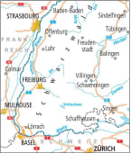 Radkarte, Fahrradkarte, Radtourenkarte, ADFC, Schwarzwald, Oberrhein, Baden-Baden, Offenburg, Strasbourg, Lahr, Freudenstadt, Sindelfingen, Tübingen, Balingen, Freiburg, Villingen-Schwenningen, Singen, Schaffhausen, Lörrach, Basel, Rhein, Dreisam, Neckar, Donau, Schluchsee